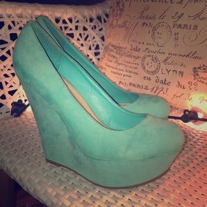 Teal high heels